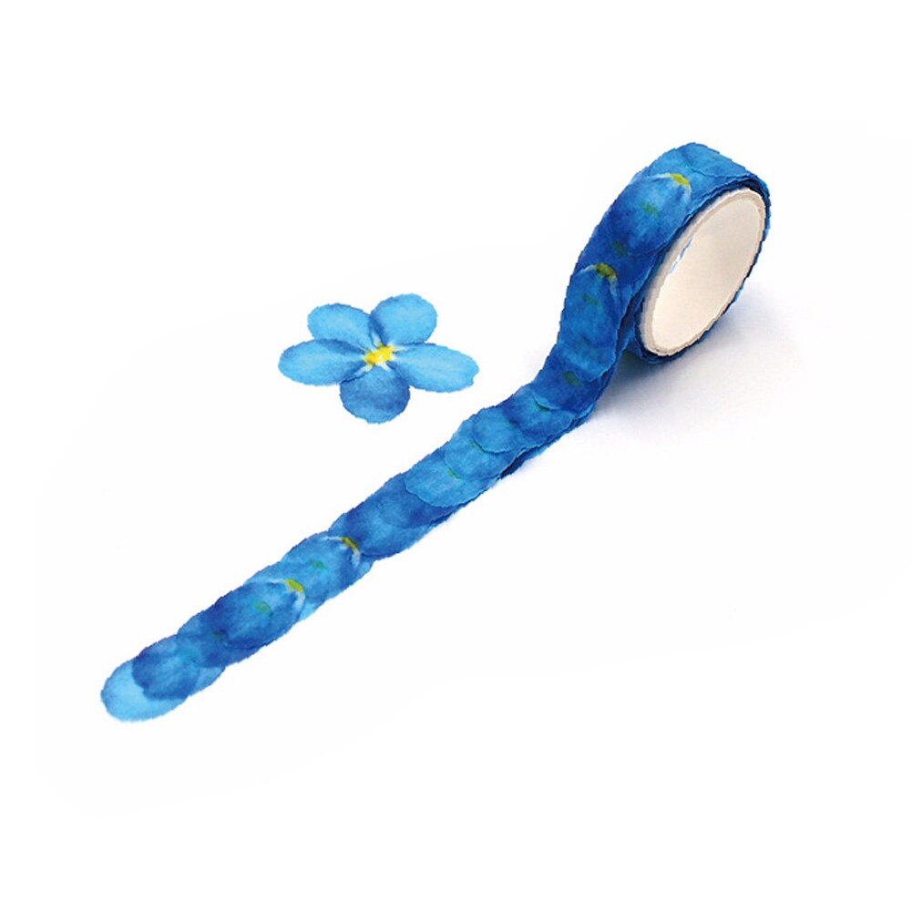 200PCS/Roll DIY Flower Sticker Tape Petals Decal Universal Scrapbook Adorable: Blue