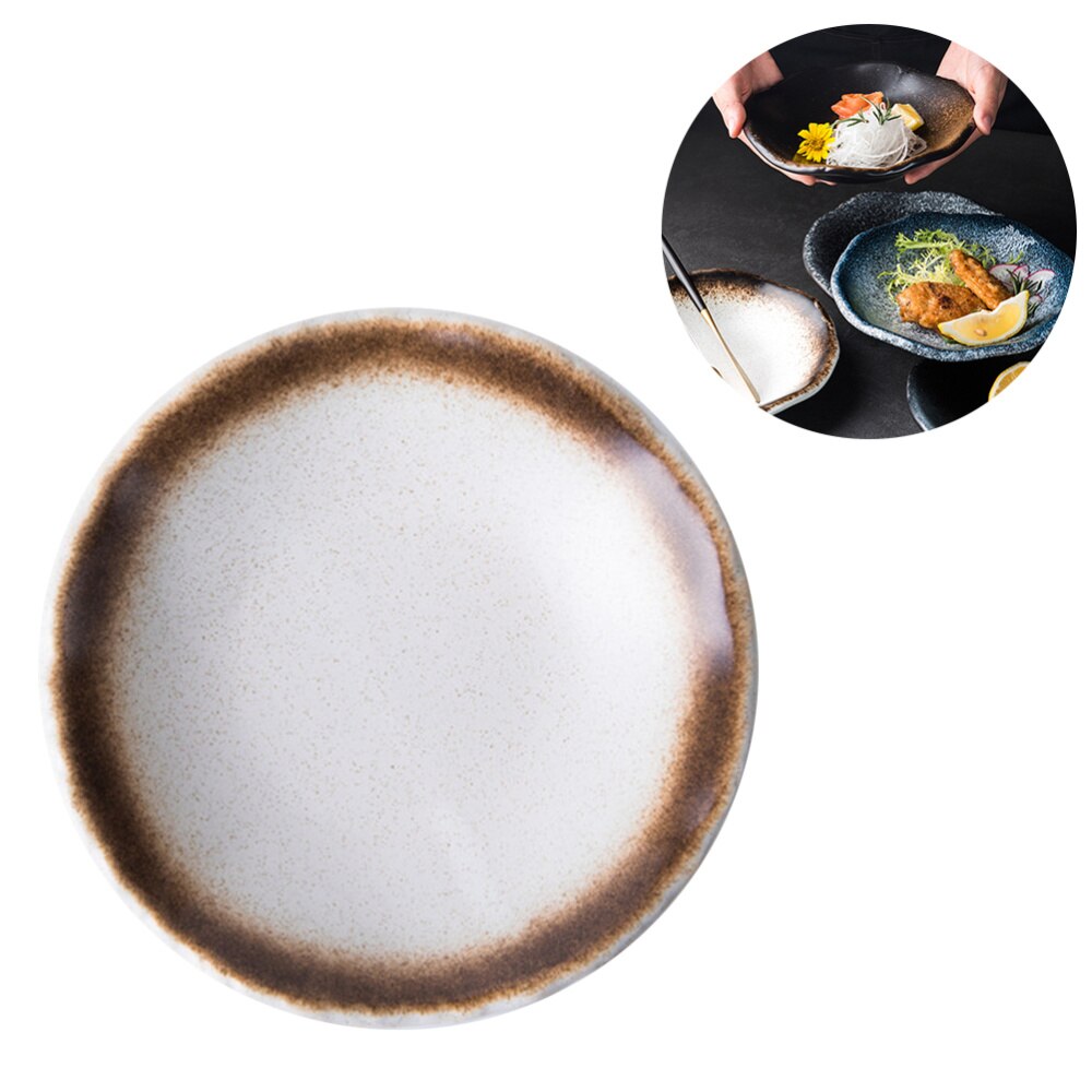 1pc japansk stil keramisk middagstallerken frukt matbrett servise til restauranthotellets kjøkken (stil 5)