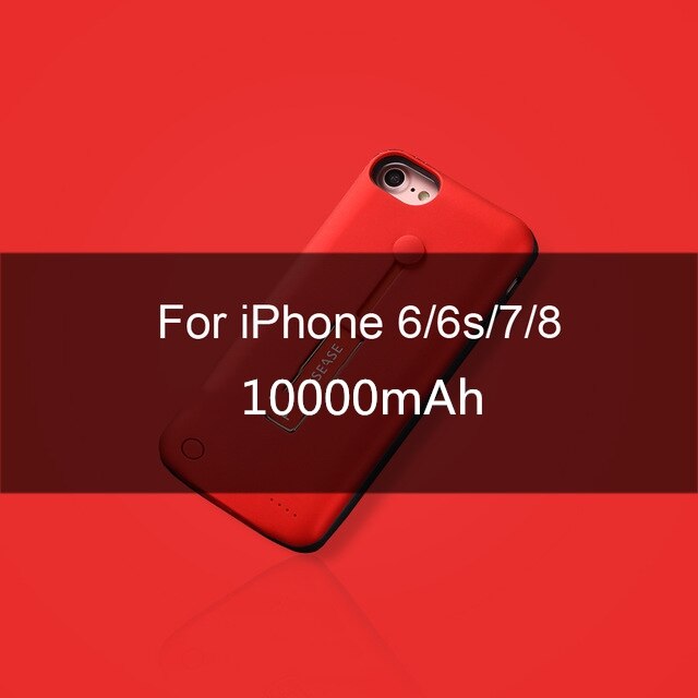 10000mAh Power Bank For iphone 6 6s 7 8 Plus Battery Charger Case For iphone X XS Max XR Battery Case Charger Case Backup: Red For i6 6s 7 8