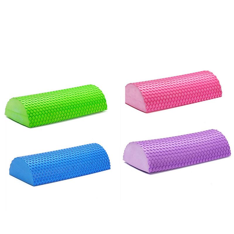 30-45cm Semi-circular Massage EVA Foam Shaft Yoga Pilates Fitness Equipment With Massage Floating Point Foam Roller Yoga Block
