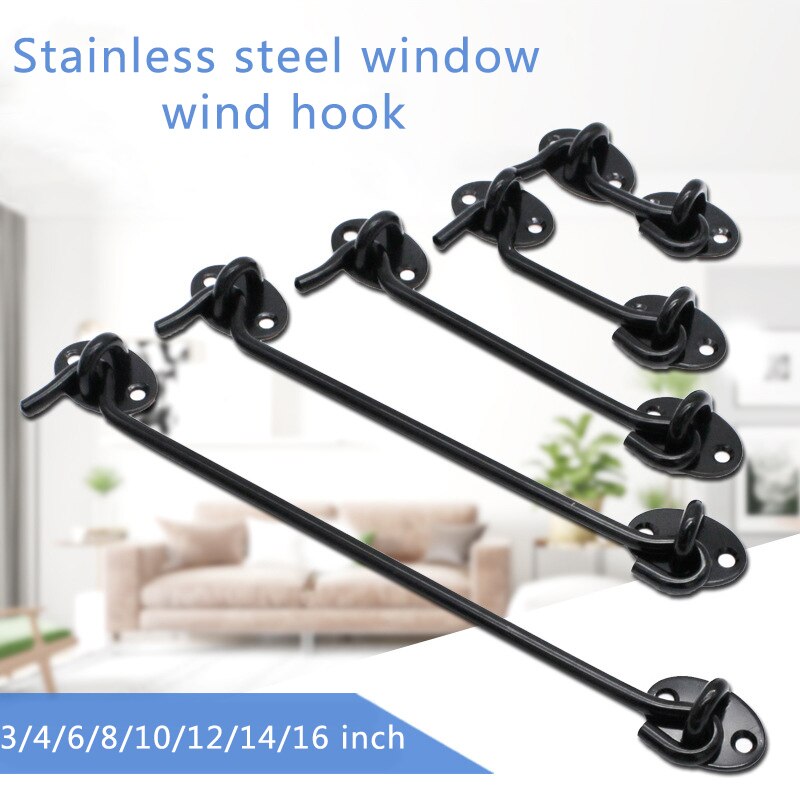 Stainless Steel Cabin Hook Eye Shed Gate Door Latch Silent Holder 3inch Window Cabin Hook And Eye Latch Lock Shed Gate