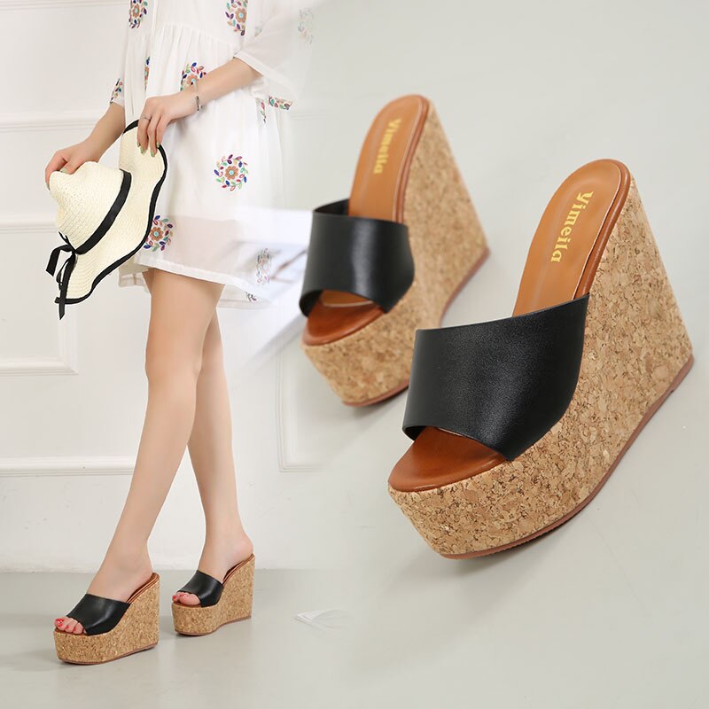 Sandales a talon Beige talons hauts chaussures confort pour femme mocassins a enfiler Espadrilles femme ete plateforme Muffins sabots chaussures