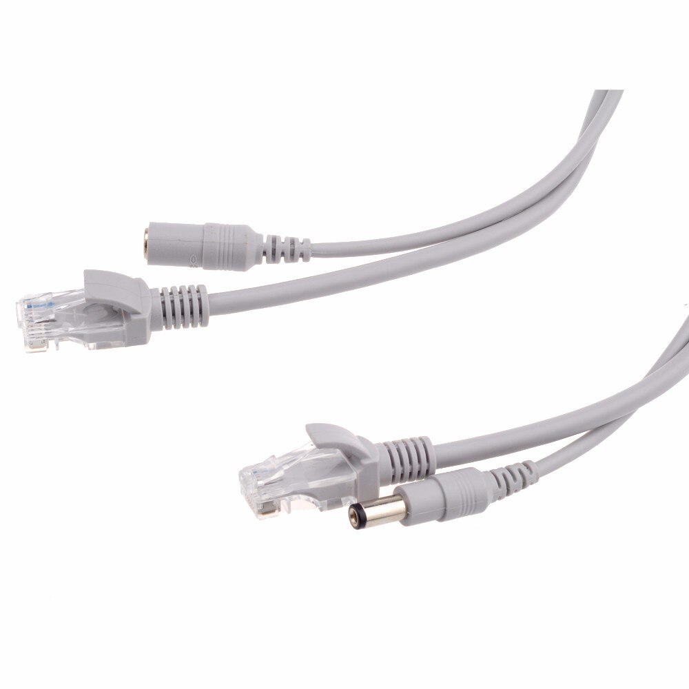 5M/10M/20M/30M Cat5e Ethernet Cable RJ45 Network LAN Cable + DC Power Router Computer Cable For IP Camera System