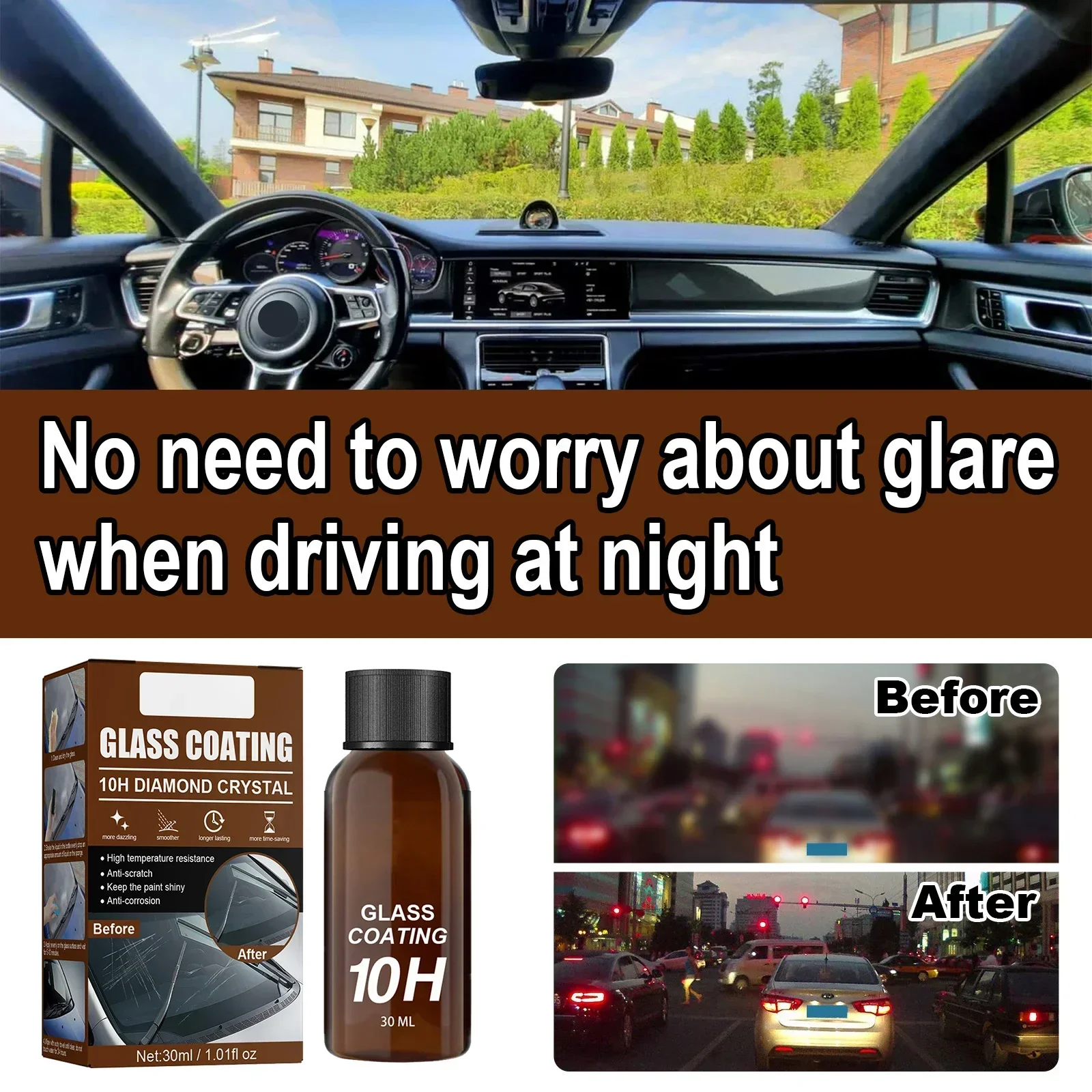 Revestimiento de vidrio para coche, revestimiento cerámico, Nano cristal, pulido de ventanas de coche, resistente a los arañazos, agente impermeable a prueba de polvo