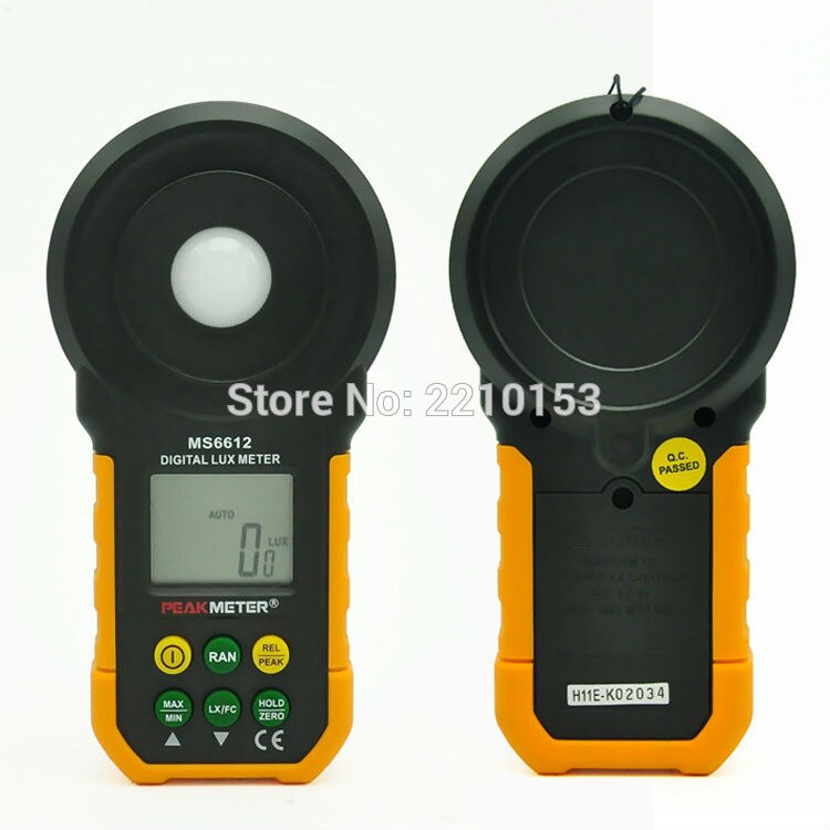 PEAKMETER 200, 000Lux Digital light meter helderheid tester photometer Met analoge en digitale display