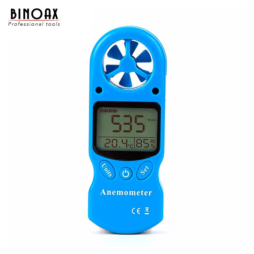 Binoax Digitale Hand-Held Wind Gauge Meter 30 M/s Luchtstroom Snelheid Meter + Temperatuur Thermometer