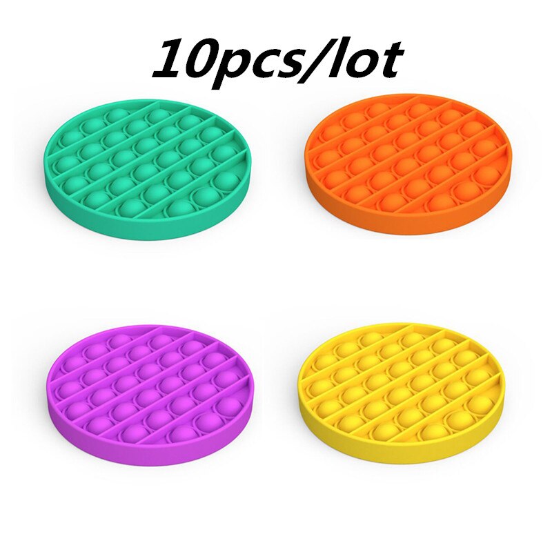 10 Stks/partij Push Popit Bubble Zintuiglijke Speelgoed Autisme Behoeften Squishy Volwassen Kid Grappig Anti-Stress Pop Het Fidget Reliver stress: 10pcs yuanxing