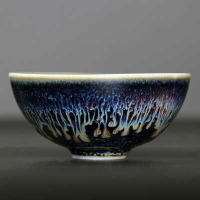 Højkvalitets ren håndlavet kung fu porcelæn tekop kinesisk jianzhan oliedråber håndværk master tekopper tianmu glasur teskål: 01