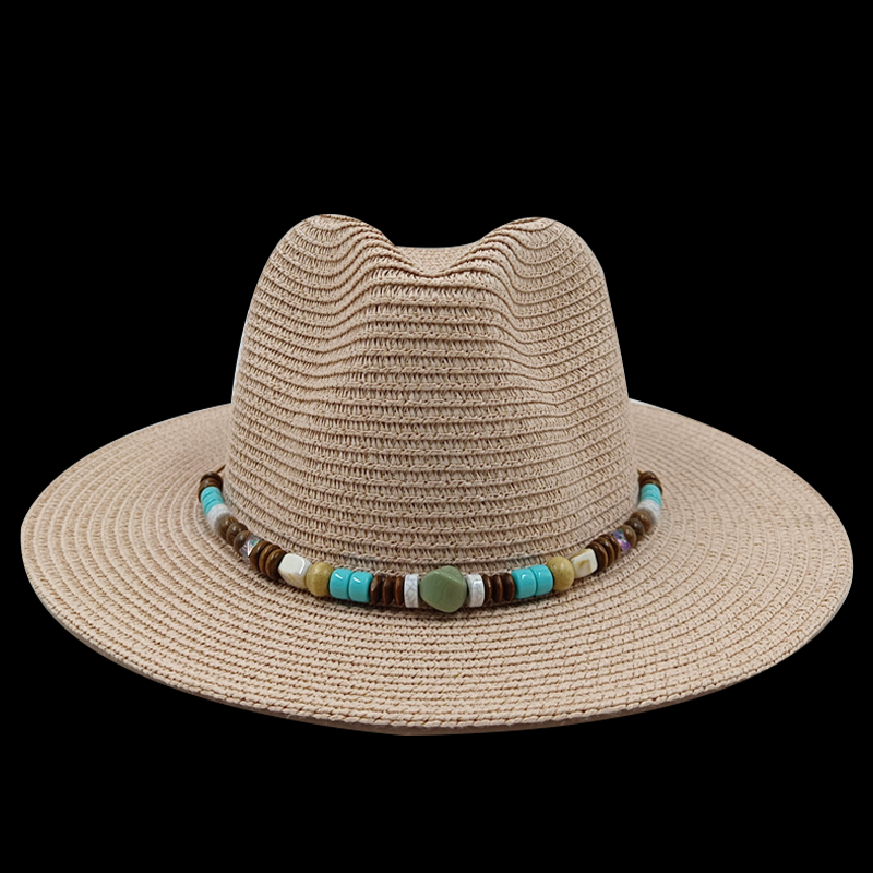 Jazz Top Chapéu de Palha Rosa Novos Acessórios Chapéu de Praia Chapéu de Homens e Mulheres Novo Chapéu de Sol Essencial Verão Praia Viagem: Dourado