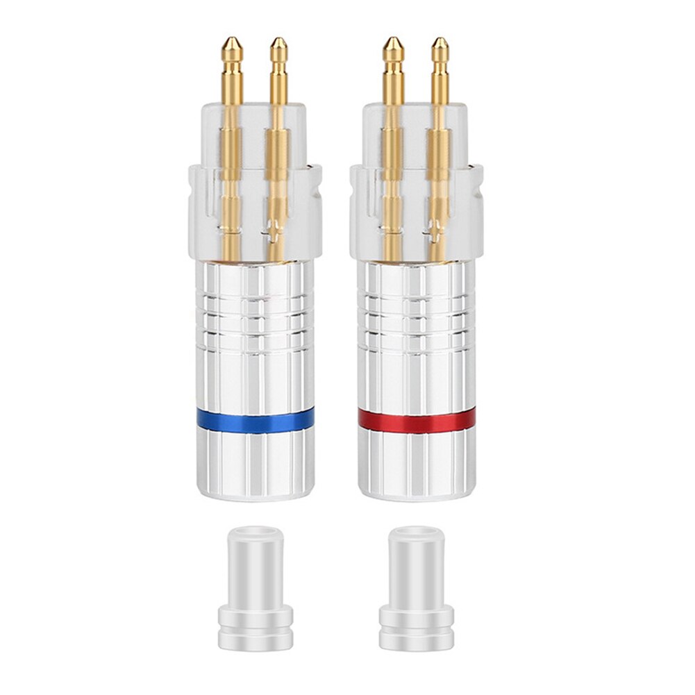 2Pcs Earphone Cable Pin Plug Connector for Sennheiser HD650 HD600 HD580 HD25 Replacement Easy to Use computer accessories: Silver