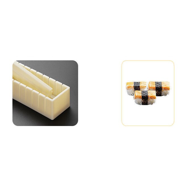 Sushi Maker Rice Mold Set DIY Japanse Rice Ball Roll Mold Heart Round Shaped Sushi Making Mould Kit Kitchen Cooking Tools: square