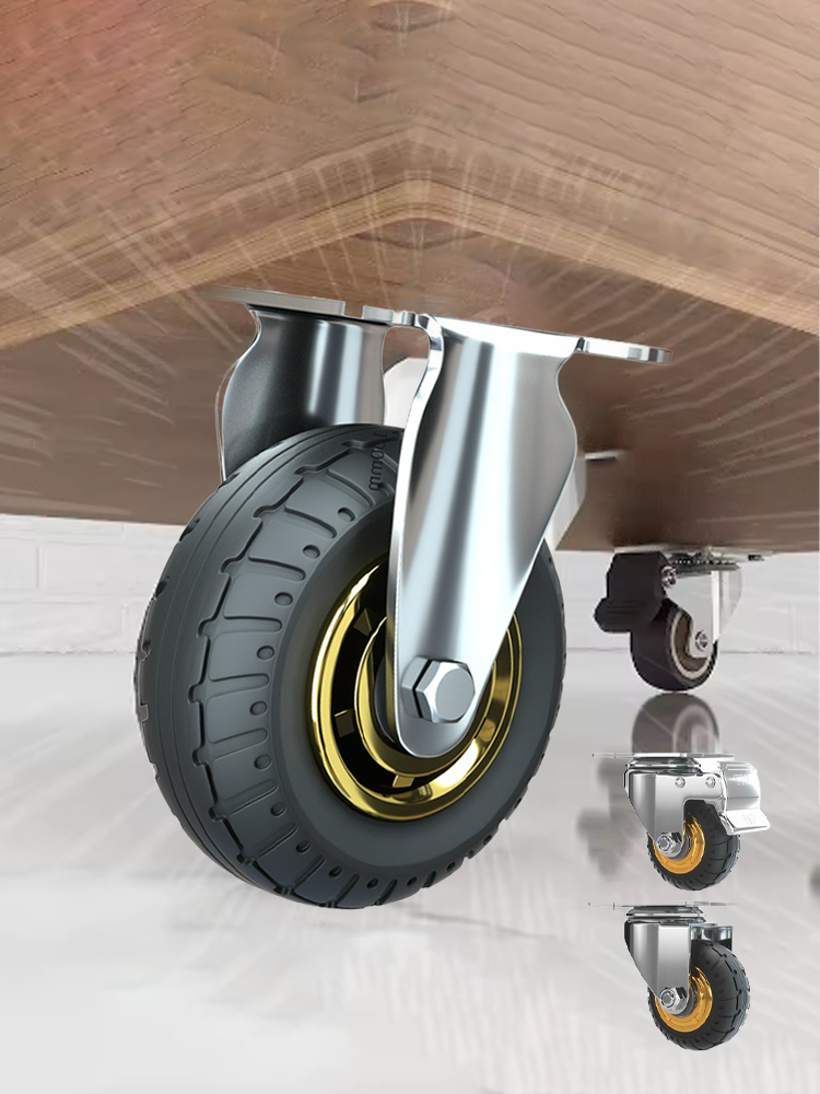 Caster Wheels 3/4/5inches Side Mount Small Rubber Furniture Castors Swivel Cartwheels for Trolley Cabinet