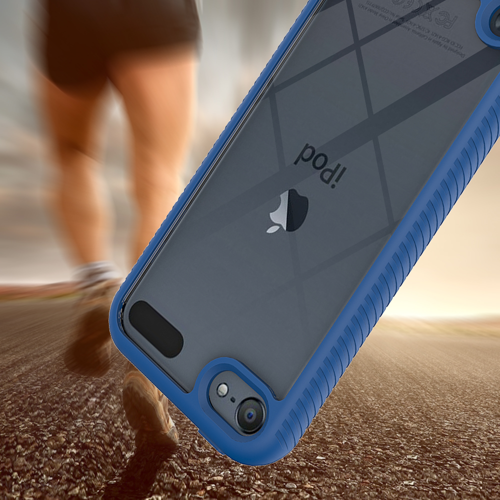 2 in 1 hybrid robust pansar stötsäkert fodral för apple ipod touch 5 6 7 mjuk tpu bumper hård pc genomskinligt skyddande bakstycke