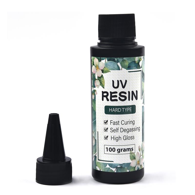 Colla per resina UV gel per resina ultravioletta che cura la fabbricazione di gioielli in resina dura attivata dalla luce solare trasparente non tossica ad asciugatura rapida: 100g