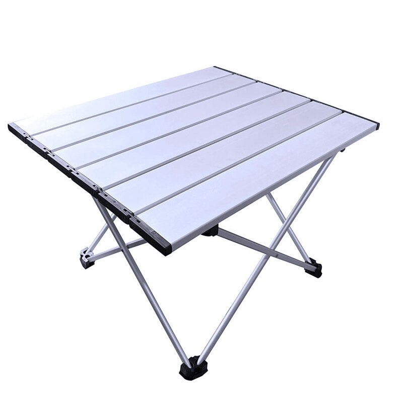 Bærbart bord foldbart campingbord skrivebord sammenfoldeligt vandreture rejser udendørs grill have picnic bord al legering ultra-let: Sølv