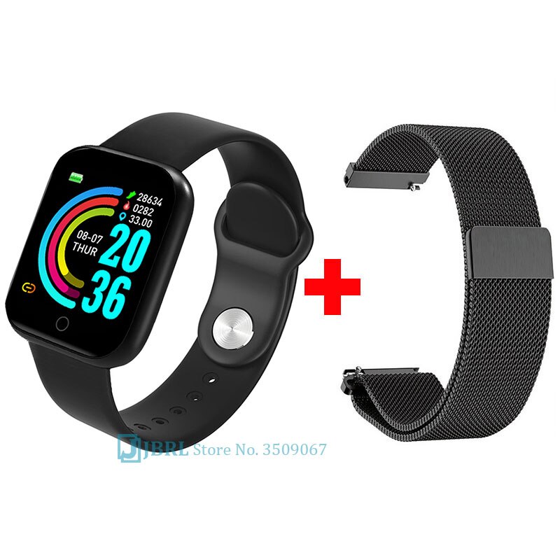 Newest Smart Band Women Men Smartwatch Bluetooth Ladies Fitness Bracelet Mens Waterproof Android IOS Phone Heart Rate Sports: black add strap 4