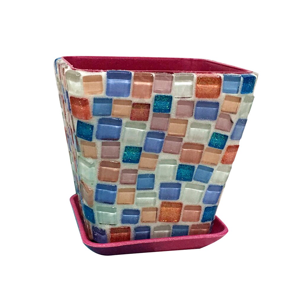 Mini maceta de plantas suculentas Multicolor, mosaico de arte polígono, azulejos, Material para manualidades y manualidades DIY