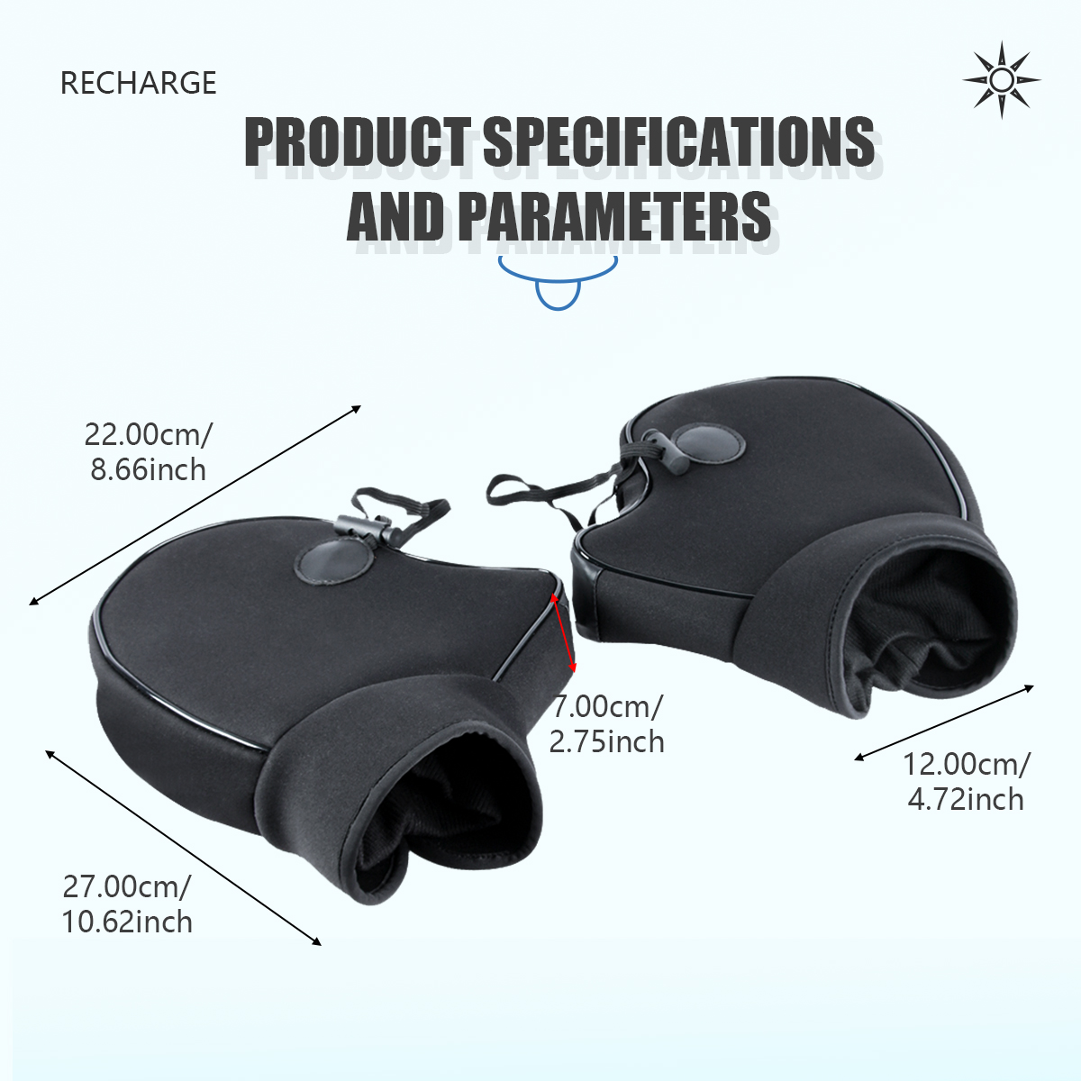 Motorfiets Dik Warm Stuur Mof Waterdichte Scooter Grip Handvat Bar Mof Winter Beschermende Warmer Thermische Dekking Handschoenen