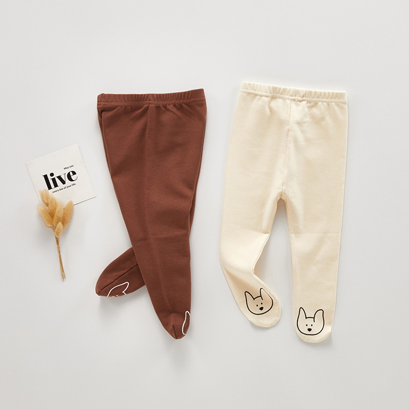 2022 neue Frühjahr Kinder Mädchen Jungen Leggins Beige Kaffee Cartoon Elefanten Große PP Strumpfhosen Strümpfe Bebe Hosen Casual Kleidung E9302