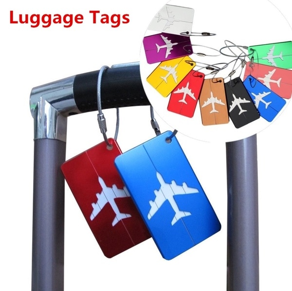 1Pcs Aluminium Bagagelabel Reizen Bagage Vliegtuig Tag Naam Adres Label