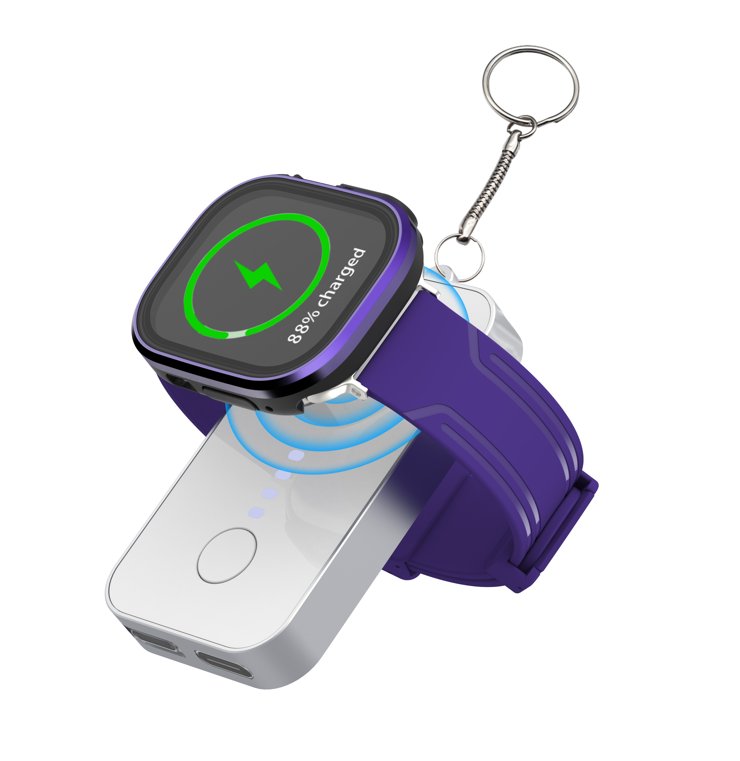 Magnetisk trådlös laddare för apple watch 10 9 8 7 6 5 4 se 1200 mah bärbar usb typ c magnetisk snabbladdare för iwatch ultra 2: Grön blå