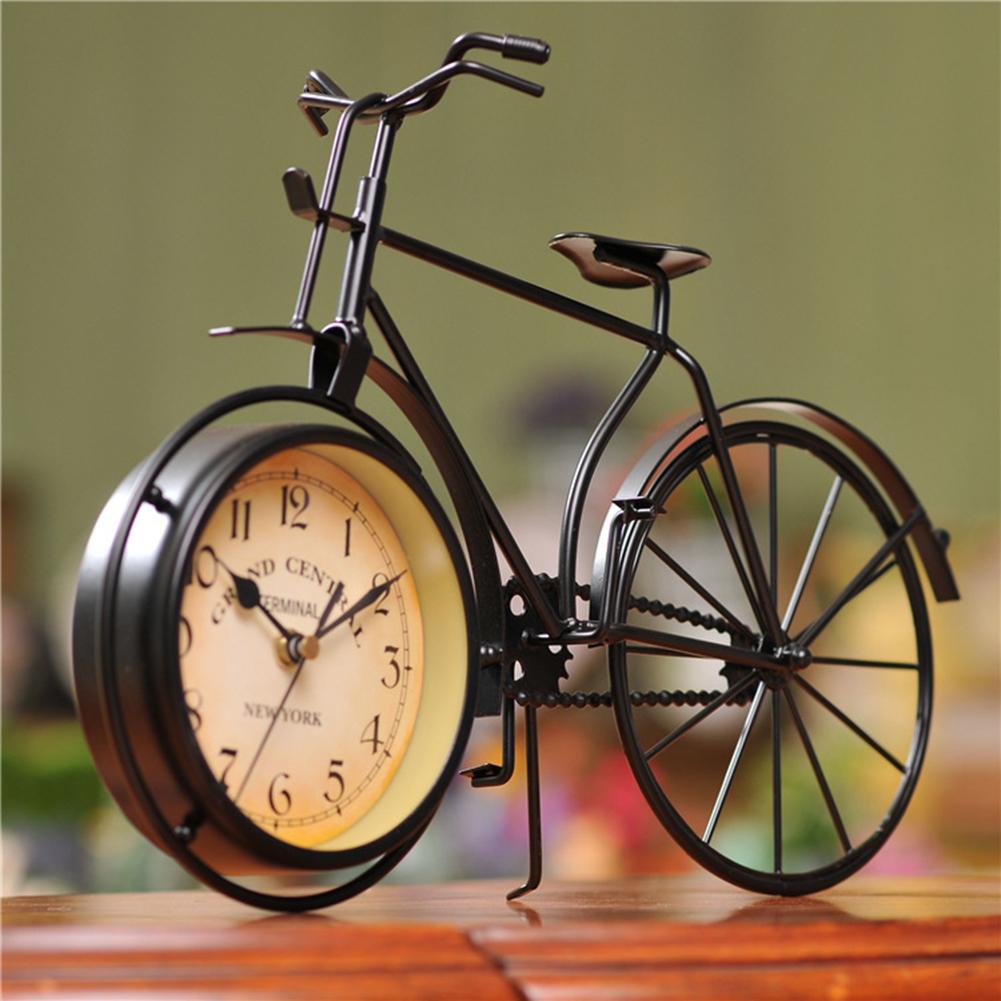 Vintage Large Wall Clock 3d Metal Wheel Bicycle Cl... – Grandado
