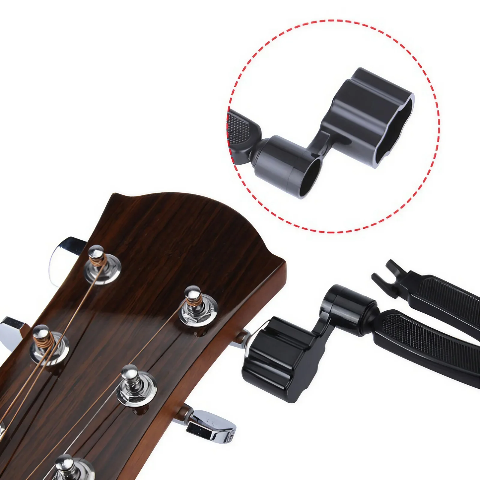 3-in-1-Saitenkurbel für Gitarrenwirbel, Saitenstift-Abzieher und Saitenschneider, Gitarrenwerkzeug für Wartung und Saitenersatz
