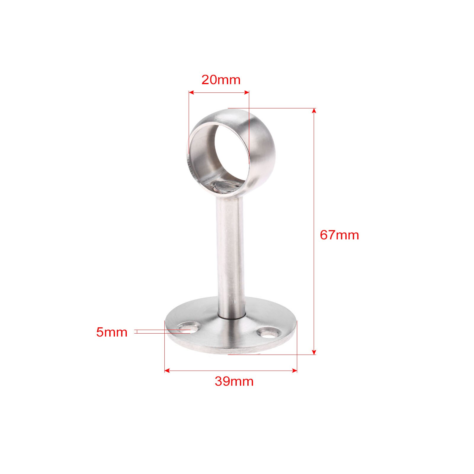 Stainless Steel Centre Bracket Wardrobe Rail Support Hanging Rail Rod Pole Socket End Support Bracket Holder 19mm 25mm Dia