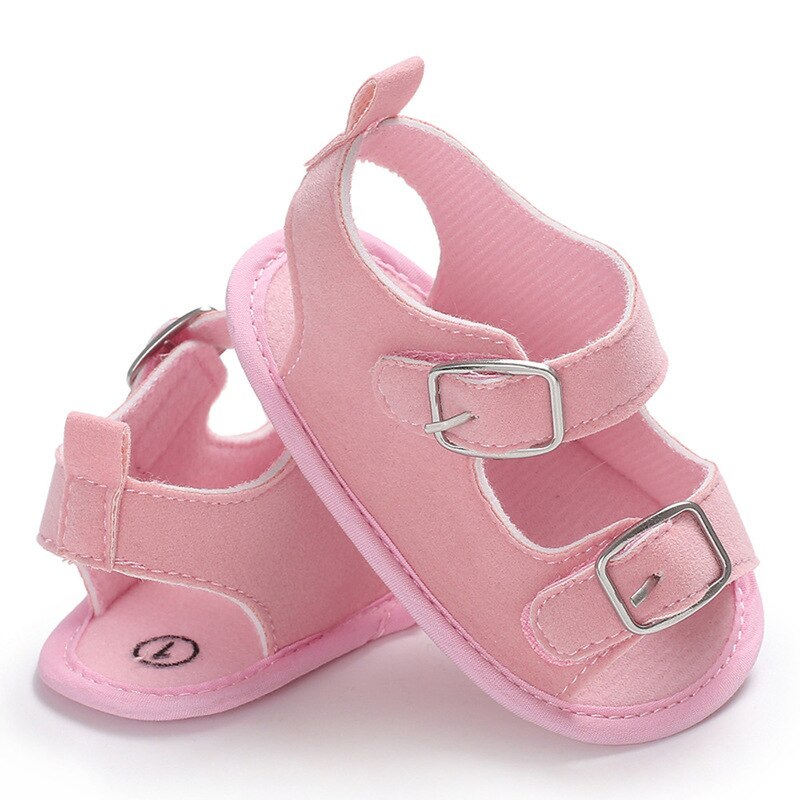 Baby Baby Schoenen Meisje Jongen Sandalen Pu Gesp Katoen Zachte Anti-Slip Zool Toevallige Peuter Crib Schoenen Kleine meisje Sandalen