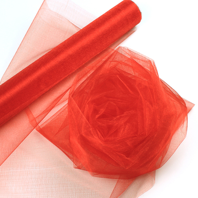48CM x 5 M/10 M/15 M organza crystal tulle baby bad sneeuw garen voor bruiloft kerst verjaardag DIY party boog decoratie: red / 72cmX10m