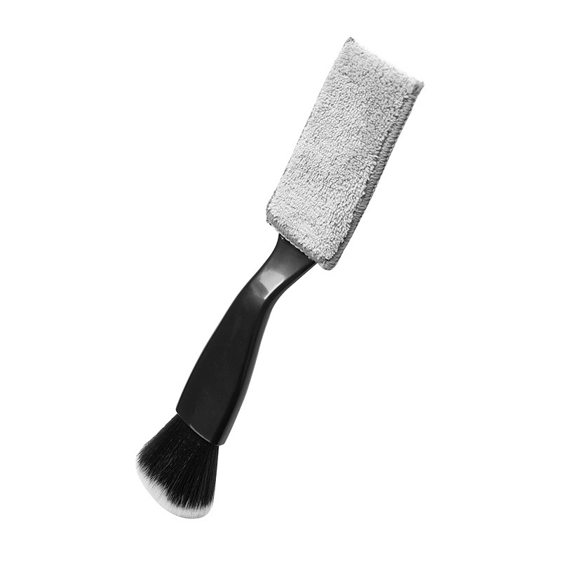 Cepillo de limpieza de detalles del Interior del coche, salida de aire acondicionado, limpiador de polvo para salpicadero, herramientas multifuncionales de doble cabezal: Rojo