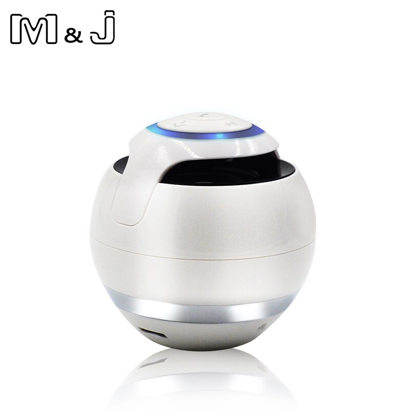 M & J A18 Bluetooth Speaker Mini Draagbare Draadloze Speaker Soundbar Bass Boombox klankkast met Mic TF Card FM radio LED Licht: WHITE