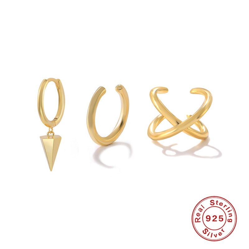 Ohrringe mit türkisfarbenen nieten und blitzmotiven von canner cz für damen, 925 silberne huggies-ohrringe, trend-creolen, schmuck von brincos: 9