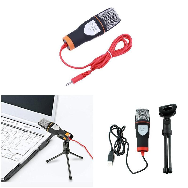 Microphone à condensateur haute sensibilité avec support, pour enregistrement, ordinateur portable, micro unidirectionnel