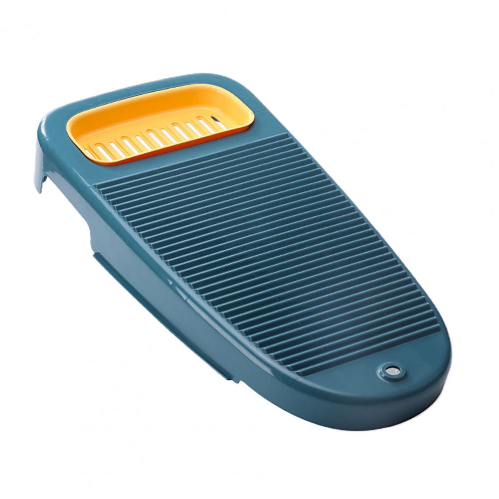 Plastic Thickened Washboard with Draining Board Soap Box Washing Cleaning Tool: Blue L