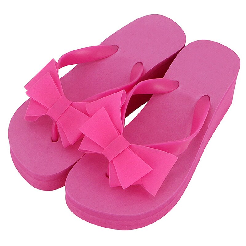 Sommar kvinna skor plattform badtoffel kil strand flip flops högklackat tofflor för kvinnor strand flip flops sommar sandal