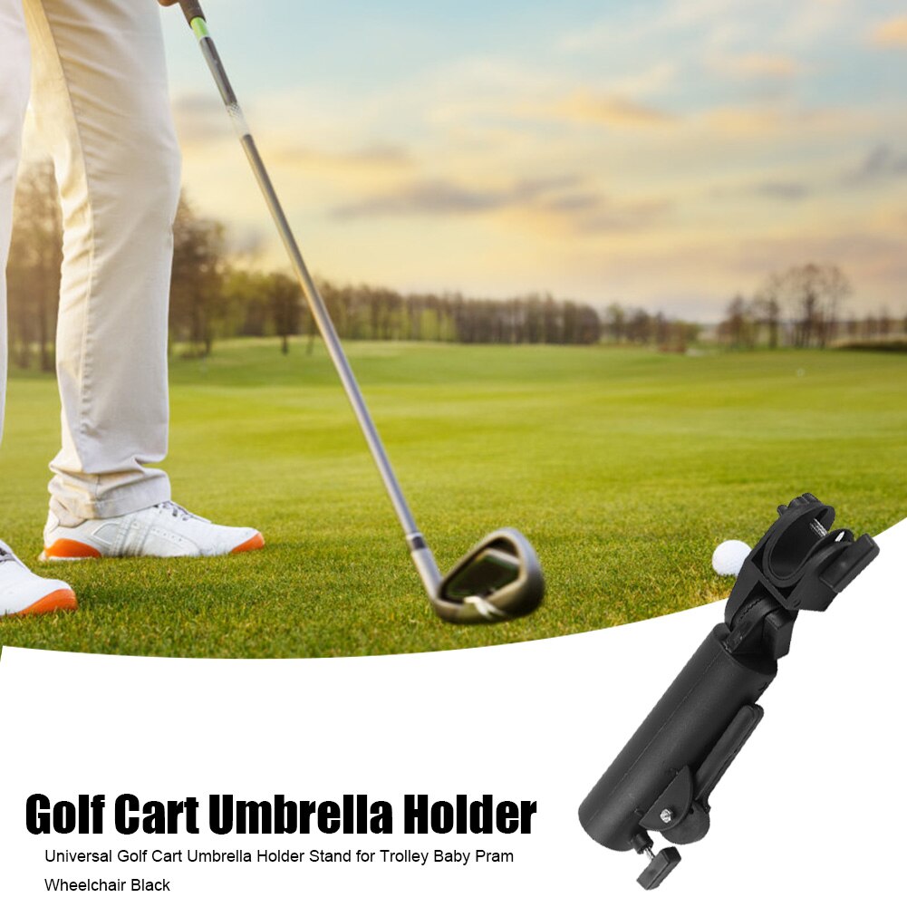 Soporte de paraguas giratorio, accesorios de fácil instalación, soporte de sombrilla para carrito de Golf, silla de ruedas negra para cochecito de bebé