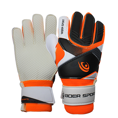 Guantes de fútbol profesionales para adolescentes, emulsión de PU, Portero De Fútbol de portero, antideslizantes, entrenamiento con protección para 5 dedos 1 par: Orange / 7 (6.5-7.5cm)