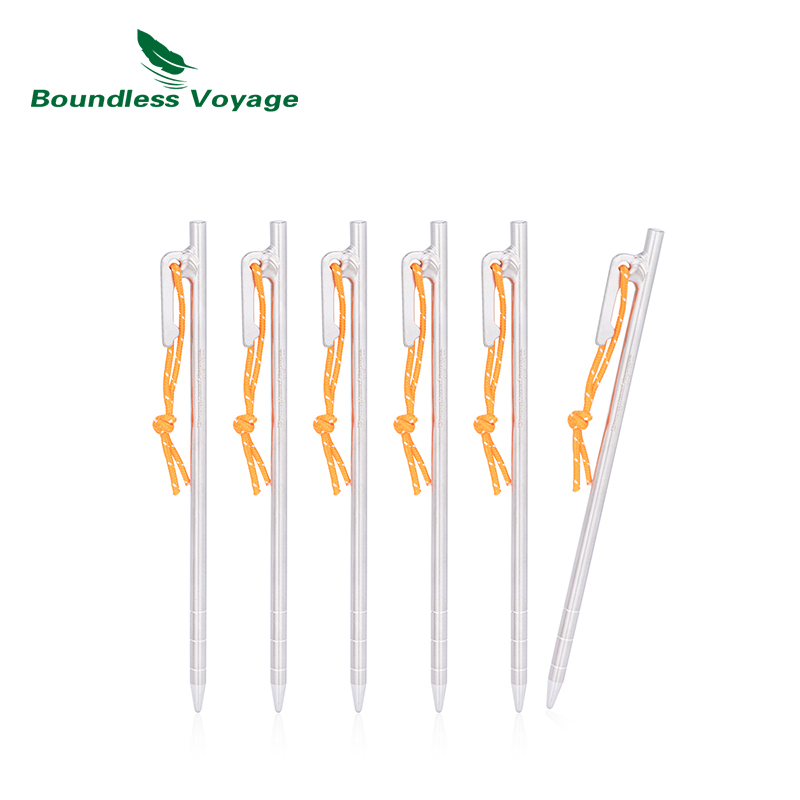 Boundless Voyage Tytanu śledzie do namiotu Camping namiot Nails stawki Heavy Duty kołki ziemne akcesoria do namiotów do twardych ziemia 4/6 sztuk: Czerwony