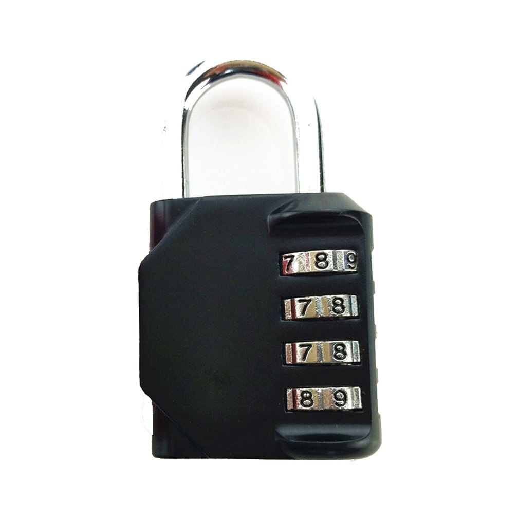 large size 4 digit Number Code Lock Resettable padlock Security Digital Combination Locks for Travel Suitcases Luggage: black