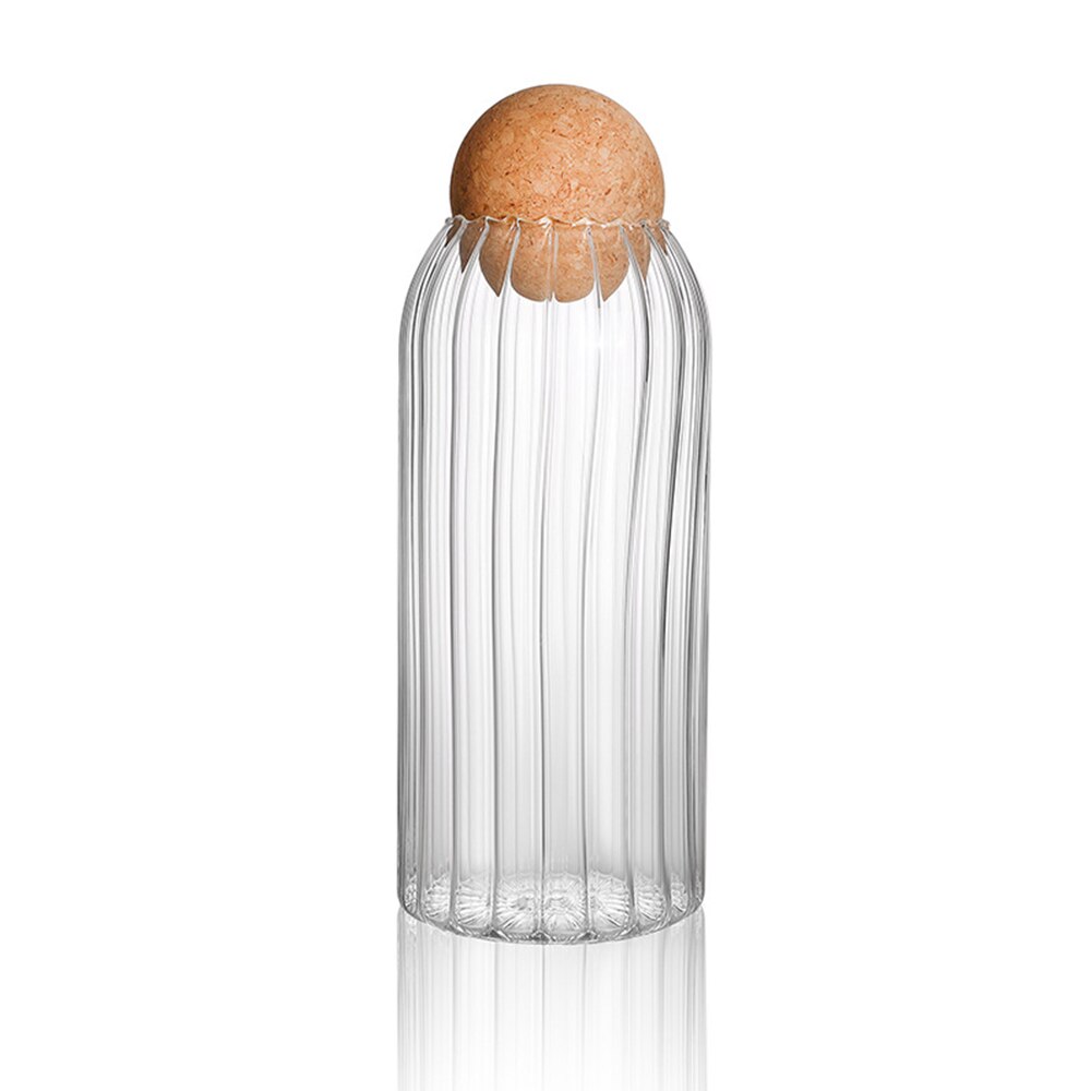Contenedor de alimentos de vidrio con tapa, tarros con tapa para envase para especias, cereales, cocina, vela, frasco, café: 20cm B