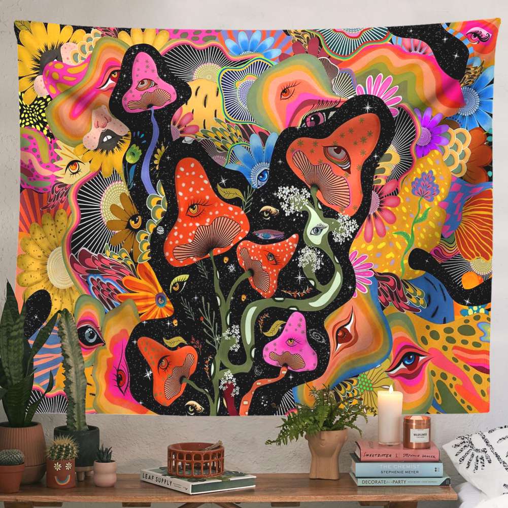 Psychedelic Mushroom Tapestry Wall Hanging Hippie Wall Art Decoration Tapestries