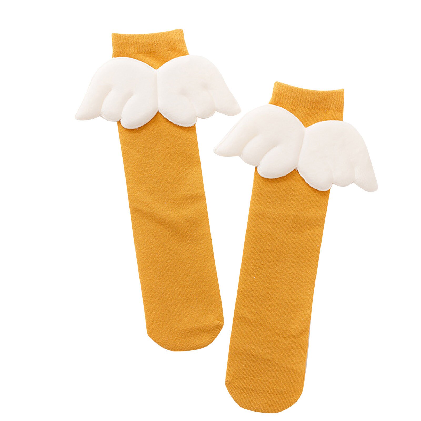 Socks Born Baby Girls Socks Wing Solid No Heel Cute Boneless Suture Newborn Princess Knee Long Baby Girls Socks#4: H