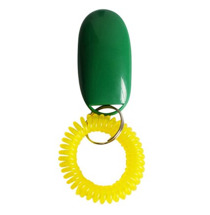 Bonzerpet-sifflet en plastique | Clicker d'entraînement de chien, en plastique chat, outil d'entraînement, Guide d'aide, sangle de poignet élastique, bouton sonore, 1 pièce: green