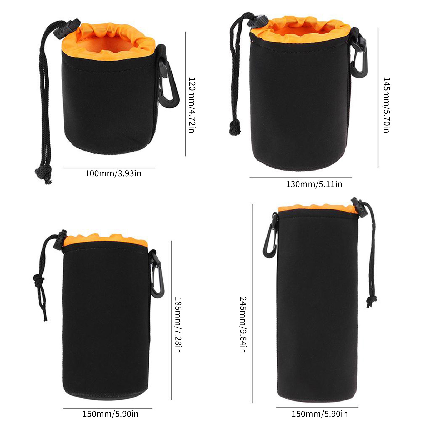 1/2 Stück Kameraobjektivtasche Fotografie Objektivtasche Neopren Wasserdichter Rucksack Kordelzug Schutzhülle für die meisten digitalen Spiegelreflexkameras