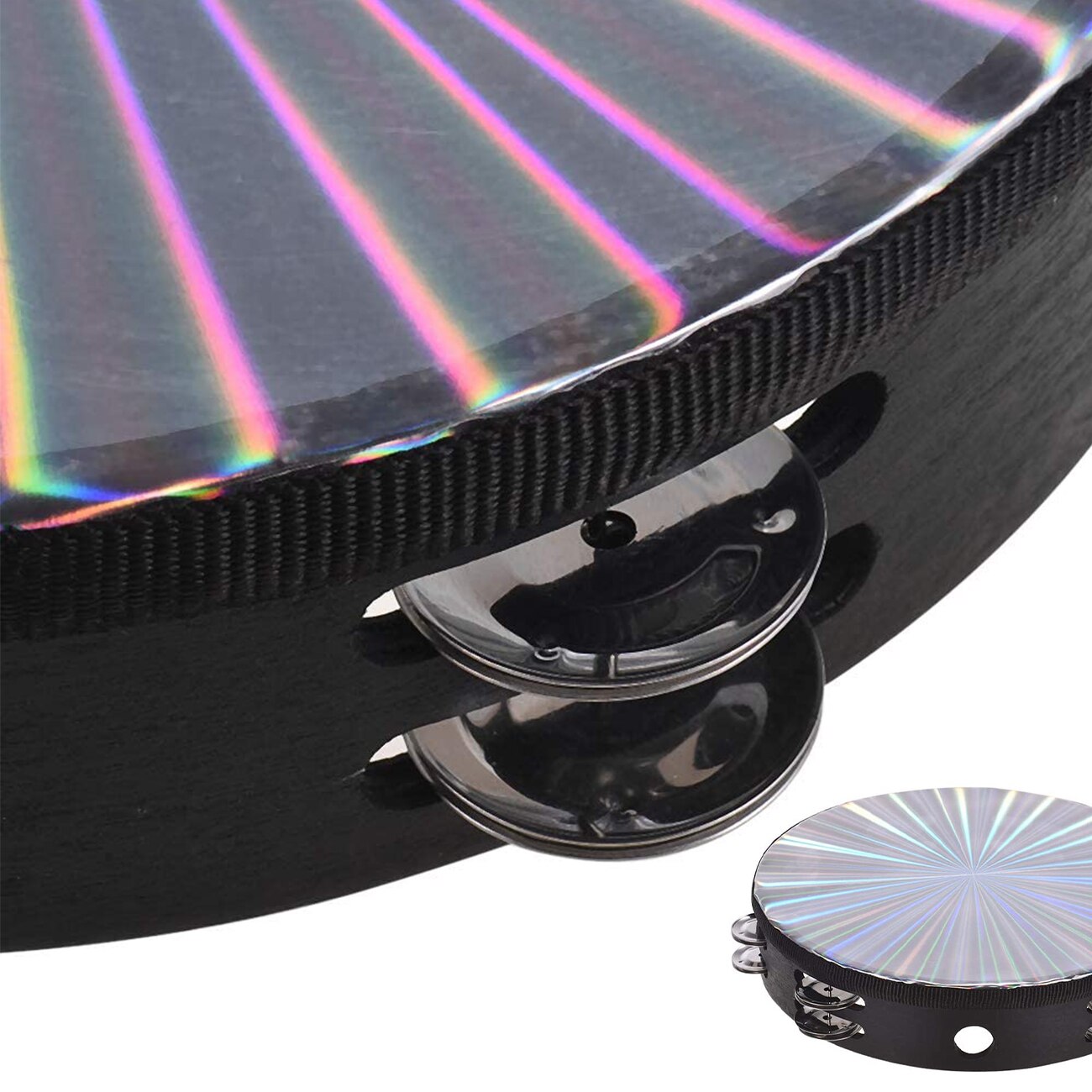 Drewniany promienny tamburyn dzwonek ręczny bęben ręczny odblaskowy instrument perkusyjny zabawka tańcząca śpiewająca akompaniament