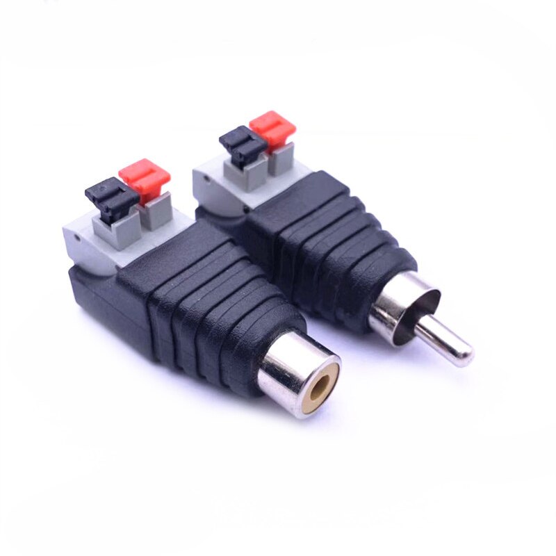 Speaker Wire Cable to Audio Male Female Cable Jack Press Plug RCA Connector
