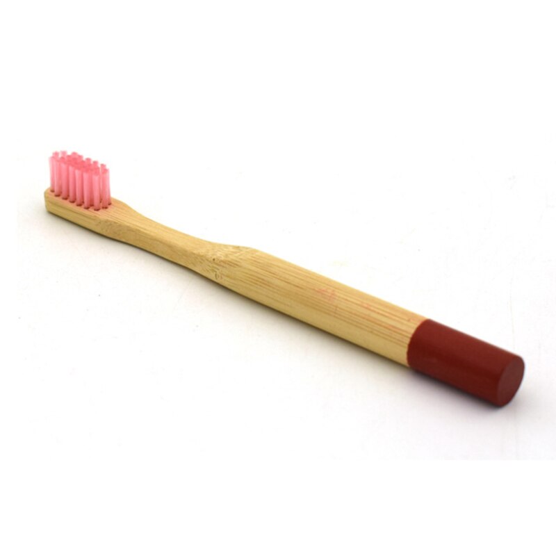 Milieuvriendelijke houten tandenborstel met bamboe handvat, kleurrijke zachte borstel, gebruik met houtskool, tandenbleekpoeder, 1pc/ stuks: Roze