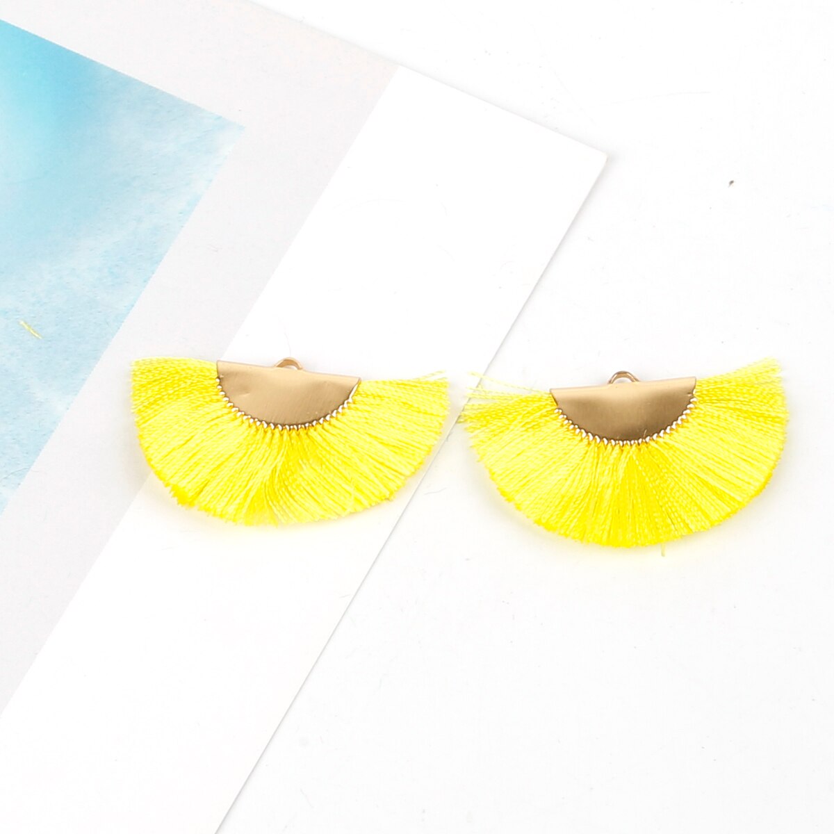 2 stuks/pak 45 x 25mm kwastjes franje zijden kwastjes spikes accessoires voor doe-het-zelf oorbellen sieraden maken kwastjes hangers decoraties: Geel
