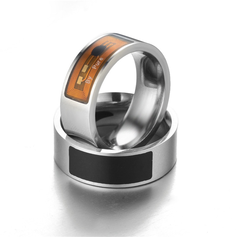 Men's Jewelry NFC mobile phone label smart ring technology Wide Smart ring stainless steel rings for men